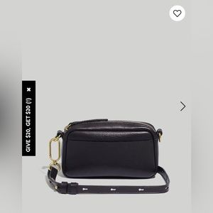 Madewell Black leather carabiner mini crossbody bag